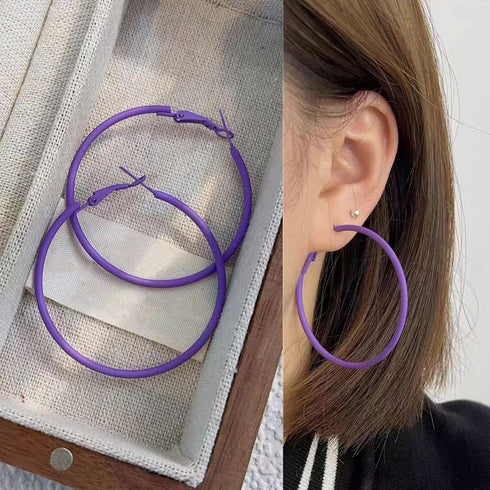 96PCS Hoop Earrings Finding, Round Hypoallergenic Earring Hoops, Multicolor Stainless Steel Open Beading Hoop, for Women's Jewelry Making, DIY Ear...