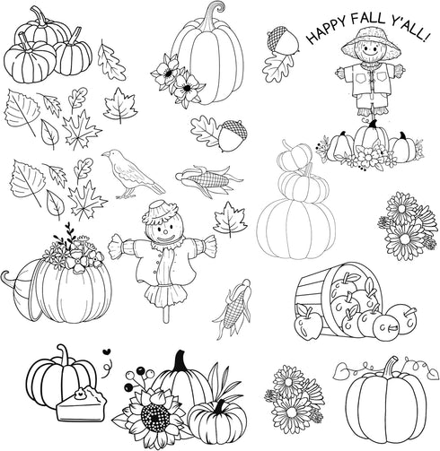 Fall Autumn Pumpkin Ready-to-Use Embroidery Design Transfers on Stick and Stitch Water Soluble Sewing Stabilizer Paper for Hand Embroidery Kit Thr...