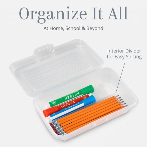 Snap-N-Store Plastic Supply Box (Pack of 8) - Convenient Storage Solution (8.9" x 5.6" x 2.5"), Clear...