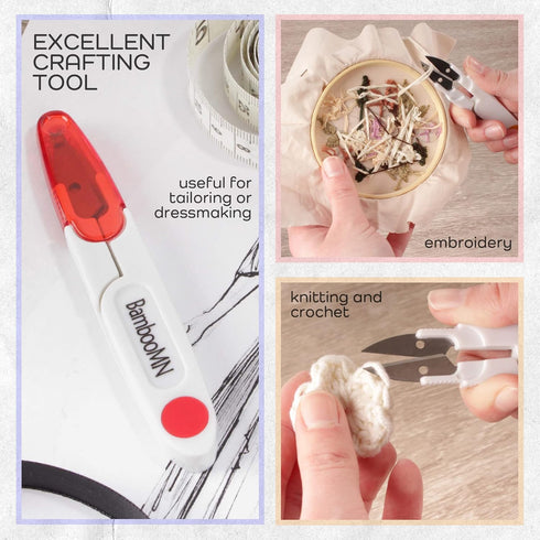 JubileeYarn Professional Thread Snips - Multi-Purpose Travel Scissor - Red - 3 Pairs...