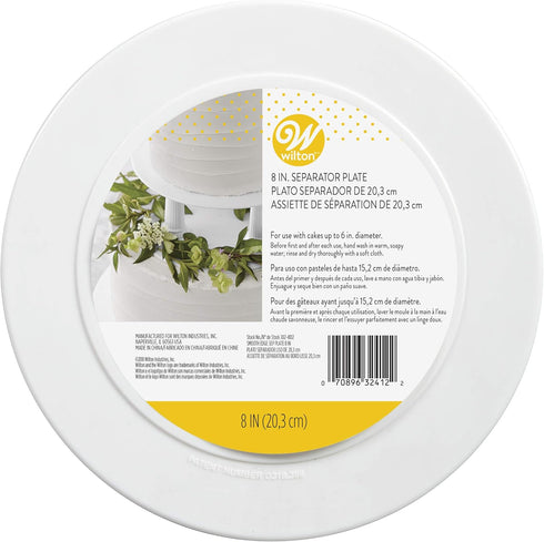 Wilton Smooth Edge Separator Plate for Cakes, 8-Inch , White...
