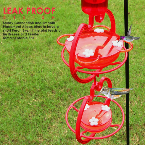 ORIENTOOLS Hummingbird Feeders for Outdoors Hanging 13oz Plastic Humming Birds Feeders with Ant Moat friendly to nature and Wild Birds with 7 Flow...
