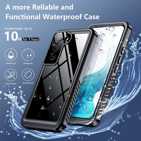 SPIDERCASE Designed for Samsung Galaxy S22 Case Waterproof, Built-in Lens&Screen Protector, Full Heavy Duty Protection, 12FT Military Shockproof, ...