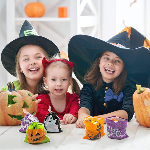 72 Pack Halloween Bags - Goodie, Candy, Treat, Goody, Party Favors & Trick or Treat Bags for Parties...