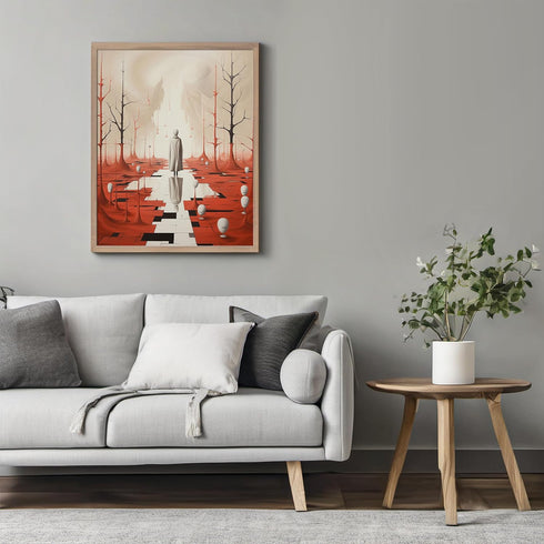 Posterizer 1 pcs-bleak red alien world-Abstract & Modern Art-Fantasy & Fiction Art-Gift for Art Lovers-Decor for Home & Office- UNFRAMED Wall Art...
