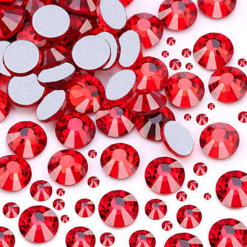 Dowarm 2650 Pieces Glass Flat Back Crystal Rhinestones Round Gems, 6 Sizes 1.5mm - 6.5mm, Flatback Crystals Loose Gemstones for Crafts Nail Face A...