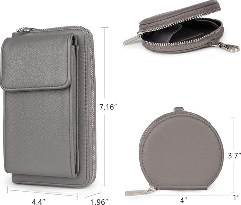 Montana West Small Purses for Women Crossbody Cell Phone Wallet Bag with Credit Card Slots 2PCS MWC-180GY...
