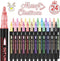 24 Pack Double Line Outline Markers, Squiggles Shimmer Markers Set, Self Outline Metallic Glitter Marker Pens for Christmas,Art, Drawing, Writing,...