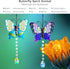 Set 2 Metal Butterfly Suncatchers for Windows - 14" Outdoor Fence Wall Art Decor, Rainbow Prisms Sun Catchers with Crystals Hanging for Home Garde...