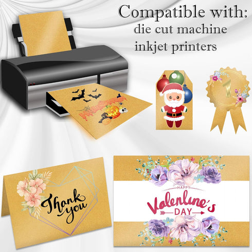Gondiane Golden Shimmer Paper,24 sheets Pearlized Coating Cardstock Paper 8.5 x 11 Inches for DIY Cards, Invitations,Scrapbooking,Certificates and...