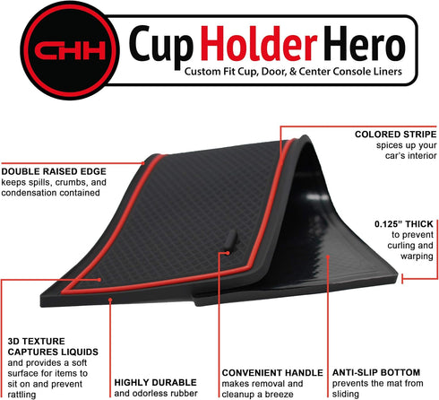 CupHolderHero Compatible with Subaru Crosstrek 2018-2022 and Subaru Impreza 2017-2022 Premium Custom Interior Non-Slip Anti Dust Center Console Or...