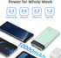 Power Bank 10000mAh Mobile Phone Portable Charger External Battery Pack with 2 USB 2.4 A Outputs and USB C Input Compatible with Huawei iPhone 12 ...