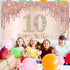 Sweet 10th Birthday Banner Backdrop Decorations for Girls, Rose Gold 10 Birthday Party Sign Supplies, Pink 10 Years Old Birthday Poster Background...