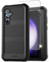 ENCASED FalconShield Designed for Samsung Galaxy S23 FE Case with Tempered Glass Screen Protector - Protective Full Body Phone Case (Black)......