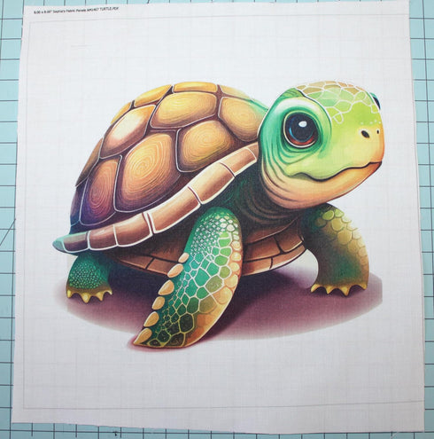 Fabric Panel 8"x8" Turtle 100% Cotton Quilting Panel Square AM14678...