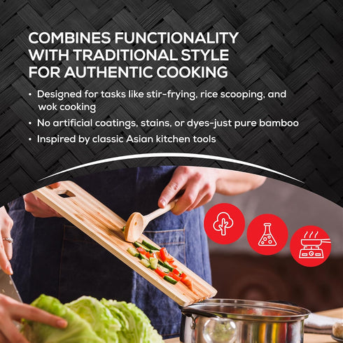 Helen’s Asian Kitchen Bamboo Kitchen Spoon Cooking Utensil, 15-Inch...