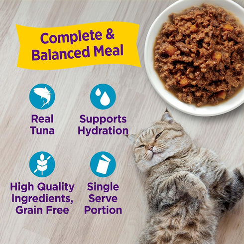 Wellness® Appetizing Entrées™ Flaked Tuna Recipe in Broth Natural Wet Cat Food, 1.4 oz Pouch (Pack of 8)...