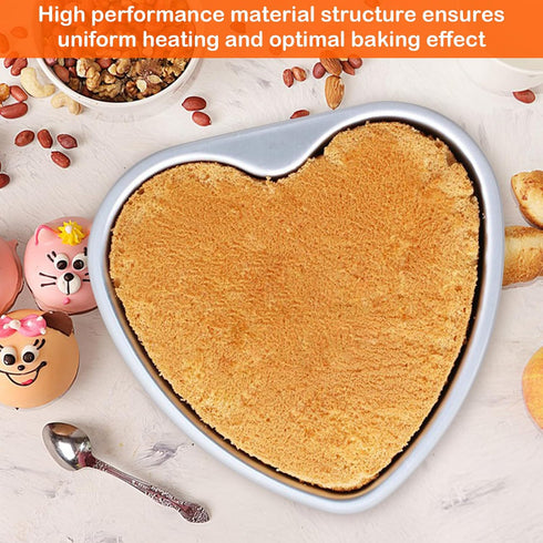 Heart Shaped Cake Pans, 8 inch Aluminium Alloy Heart Cake Mold, DIY Heart Baking Pan with Removable Bottom for Wedding, Birthday, Anniversary...