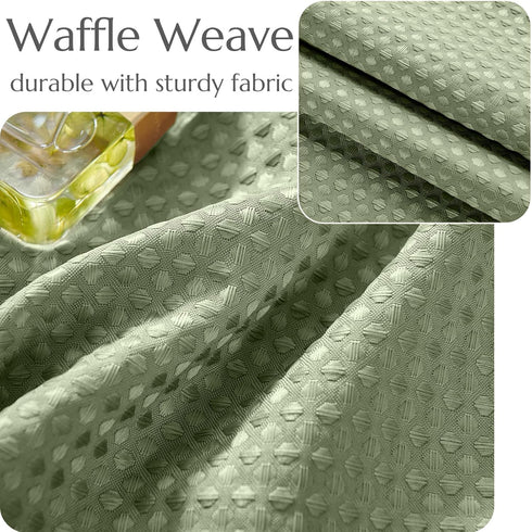 Waffle-Weave Textured Valance for Kitchen Water-Proof Window Curtains (60-inch x 18-inch, Sage, One Panel)...