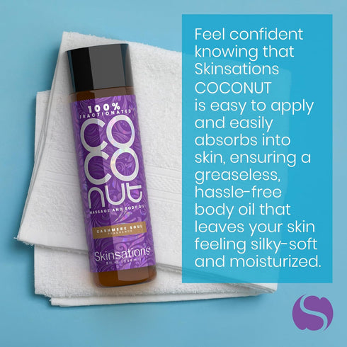 Cashmere Soul Scented Body Oil - Fragrance Oil for Skin with Fractionated COCONUT Oil - After Shower Body Oil for Women and Men, Body Moisturizer,...
