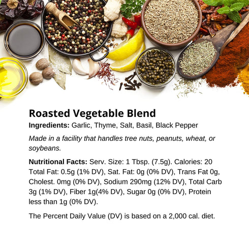 Premium Roasted Vegetable Blend by Spice + Leaf - Vegan Kosher and No Preservatives Spice Blend Used to Make Roasted Vegetables, Steak, Seafood, F...