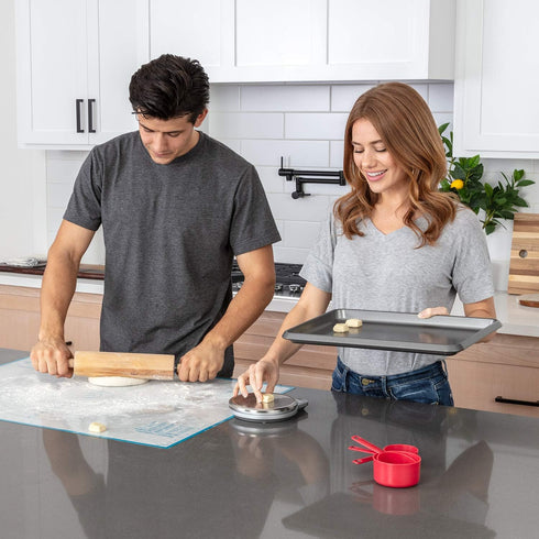 XXL Silicone Pastry Mat – Non-Slip, Easy-Clean Rolling Mat for Dough, Cookies, Pizza & Fondant – Extra Large 23.5” x 31.5” Baking Mat with Printed...
