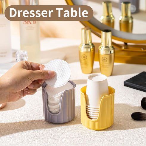 Kid Ceramic Bathroom Cup Dispenser with Stylish Vertical Stripes - Dixiee Cup Dispenser & Mouthwash Cup Holder Holds 3oz Paper Cups for Rinsing Cu...