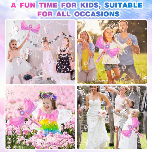 Bubble Wands for Kids Toys for 3 4 5 6 Years Old Girls: Light Up Bubble Wand Outdoor Toys for Girls Ages 4-8 Bubble Party Favors for Kids 4 Year O...