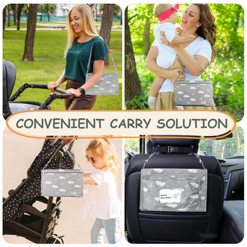 Portable Diaper Changing Pad - Travel Waterproof Baby Changing Mat with Shoulder Strap - Foldable Diaper Changing Station with Wipes Pocket...