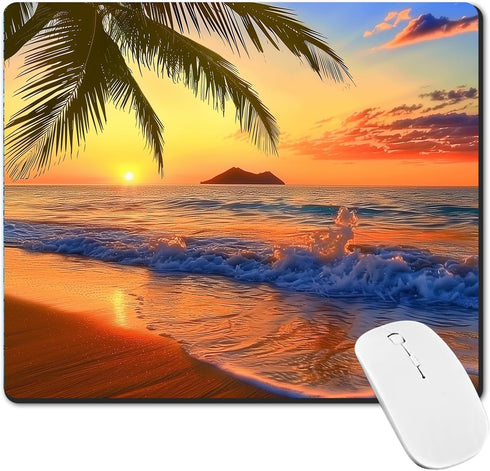 Mouse Pad, Non-Slip Rubber Base Mouse Mat Mousepad Waterproof Gaming Mouse Pad for Wireless Mouse, Computers Laptop Home Office (sunset sea)...