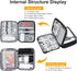 Large Capacity Electronics Accessories Organizer Travel Case with Adjustable Divider Waterproof Leather Cord Organizer Case Shockproof Tech Organi...