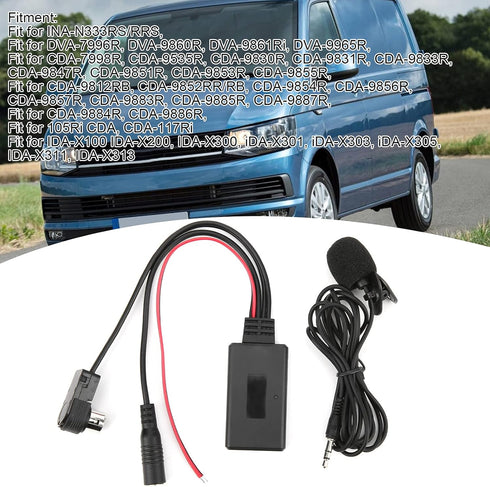 Qiilu Bluetooth AUX Adapter for Car, Bluetooth 5.0 AUX Cable Adapter with Microphone Handsfree Fit for Alpine CDA-9857 CDA-9886 CDA-117...