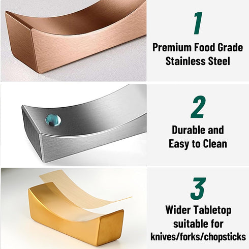MyLifeUNIT Stainless Steel Chopsticks Rest, Knife Rest and Chopsticks Holder, Set of 4...