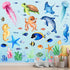4 Sheets Ocean Fish Wall Decals Stickers Sea Wall Decal Stickers Removable Sea Life Marine Animal Sticker Underwater Ocean Creatures Decor for Kid...