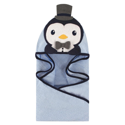 Hudson Baby Unisex Baby Cotton Animal Face Hooded Towel, Mr Penguin, One Size...