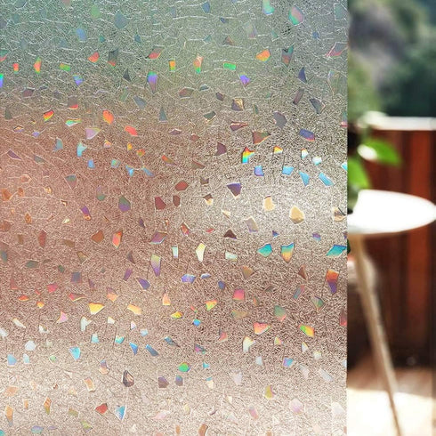 LEMON CLOUD Decorative Window Film, Stained Window Privacy Film, Frosted Glass Static Cling for Glass Door Home, 3D Rubble Design (23.6 x 78.7 Inc...