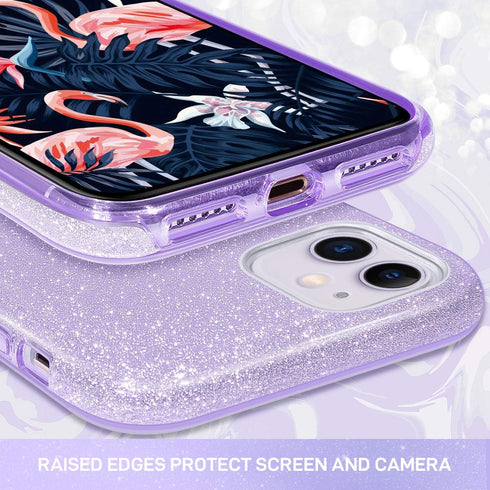 MILPROX Case Compatible for iPhone 11, Bling Sparkly Glitter Luxury Shiny Sparker Shell, Protective 3 Layer Hybrid Anti-Slick Slim Soft Cover for ...