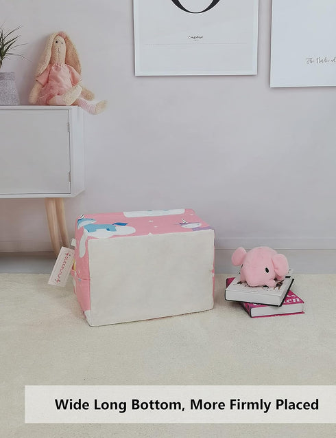 QUEENLALA Rectangular Laundry Hamper/Foldable Nursery Laundry Basket for Organizing/Storage Bin Baskets/Children Toy Office Bedroom/Toy Bin Closet...