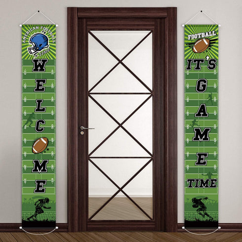 Football Party Banner Decorations 71" x 12" Welcome Porch Sign for American Football Theme Festival Birthday Shower Decoration...
