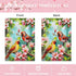 Spring Summer Flower Garden Flags, 12x18 Inch Small Double Sided Seasonal Flags, Burlap Floral Birds Leaves Garden Flag for Outside Farmhouse Home...