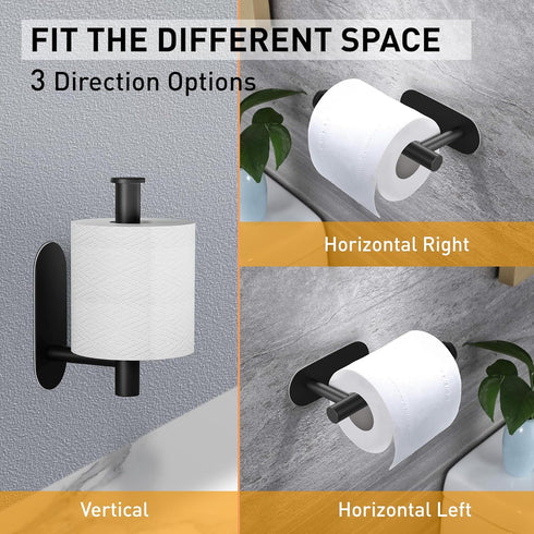 Toilet Paper Holder, Rustproof Adhesive Toilet Paper Holder, Stainless Steel Toilet Roll Holder Self Adhesive, No Drilling Toilet Paper Roll Holde...