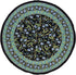 India Arts French Floral Round Cotton Tablecloth 70" Blue on Black...