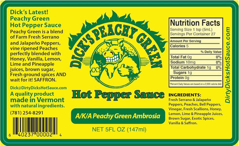 Dirty Dicks Variety Trio: Original, Caribbean, Peachy Green Hot Sauces - 5 Fl Oz, Pack of 3...