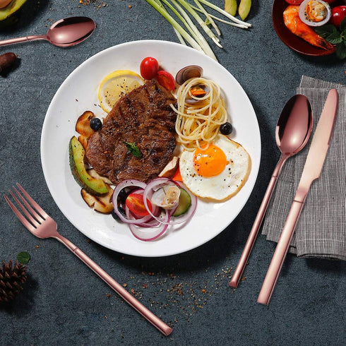 AARAINBOW 7 Pieces Stainless Steel Flatware Set Portable Reusable Cutlery Set Travel Utensils Set Including Chopsticks Knife Fork Spoon Straws Cle...