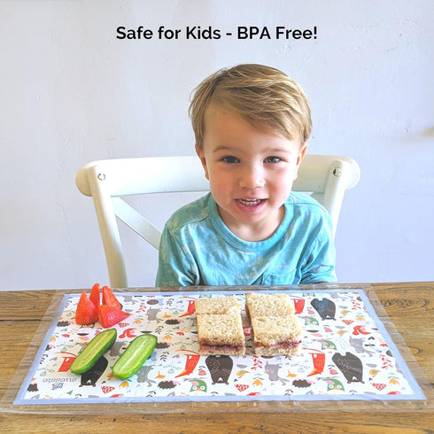 Suessie Disposable Placemats for Baby, Forest Animals (60 Count)...