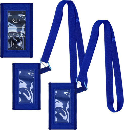 2 Pack Blood Glucose Meter Case with Lanyard Compatible with Dexcom G7 Glucose Monitor Pouch with Viewing Window for Diabetic Accessories Supplies...