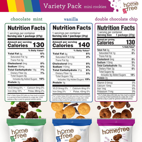 Homefree Mini Cookies Variety Pack, Gluten Free, Nut Free, Vegan, Cookie Snack Packs, School Safe and Allergy Friendly Snack (Pack of 10)...