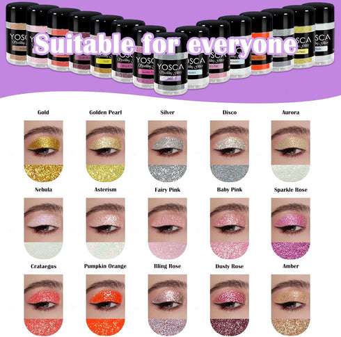 5g Sparkle Glitter Cosmetic Grade Pink Makeup Glitter Loose Body Shimmer Powder for Glitter Eyeshadow Lip Face Paint Concert Festival Rave Accesso...