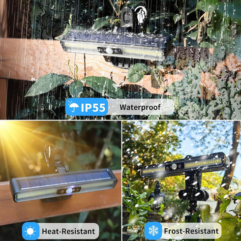 Clip On Solar Motion Lights Outdoor Waterproof, Solar Fence Lights Outside with 36 LEDs, 6000K Portable Solar Powered Security Light for Fence Gar...