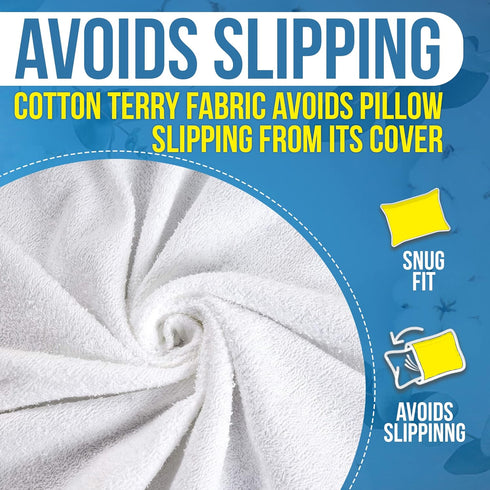 Pillow Protectors, Cotton Terry, Zippered, 100% Waterproof Pillow Covers, Extend Pillow Life by 3X, Waterproof Pillow case cover, Pillow Protector...